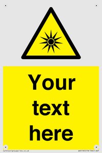 Custom Optical Radiation Sign